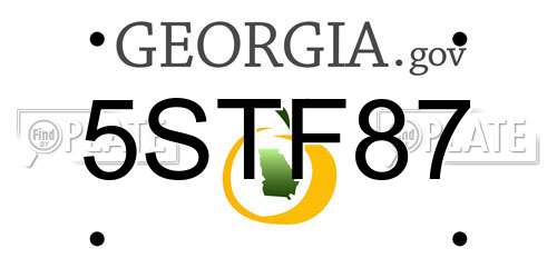 5STF87 Georgia License Plate