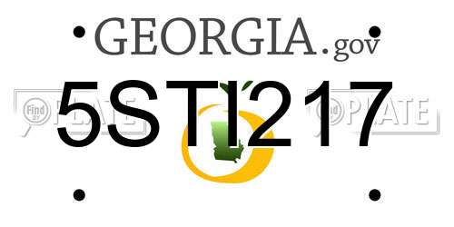 5STI217 Georgia License Plate