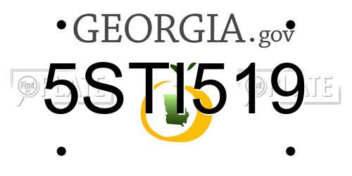 5STI519 Georgia License Plate