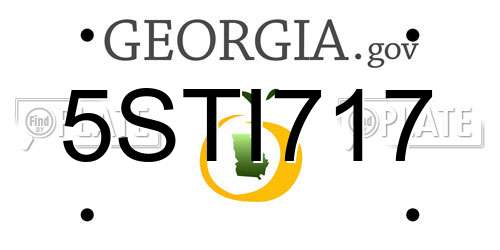 5STI717 Georgia License Plate