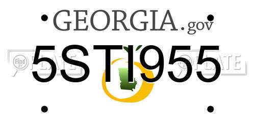 5STI955 Georgia License Plate