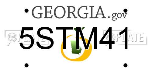 5STM41 Georgia License Plate