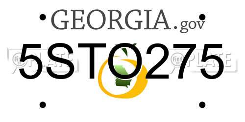 5STO275 Georgia License Plate