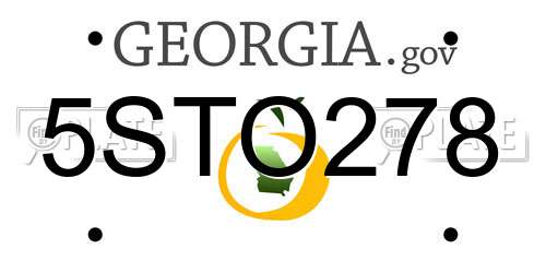 5STO278 Georgia License Plate