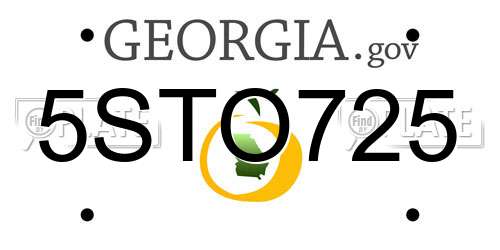 5STO725 Georgia License Plate