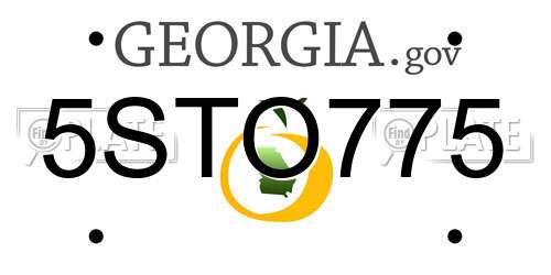 5STO775 Georgia License Plate