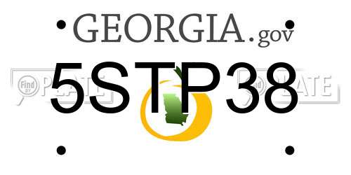 5STP38 Georgia License Plate