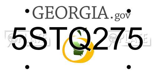 5STQ275 Georgia License Plate