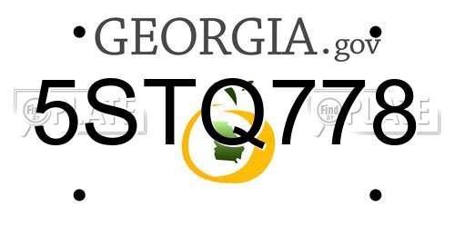 5STQ778 Georgia License Plate