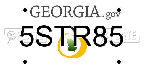 5STR85 Georgia License Plate