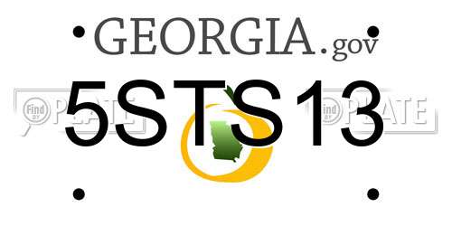 5STS13 Georgia License Plate