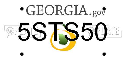 5STS50 Georgia License Plate