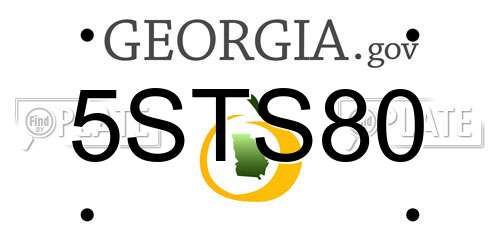 5STS80 Georgia License Plate