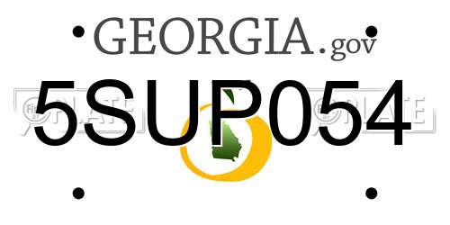 5SUP054 Georgia License Plate