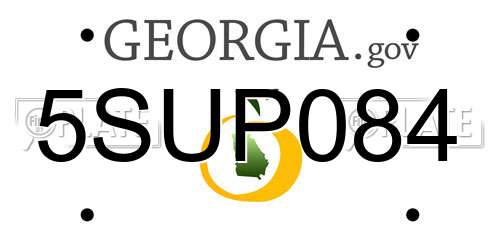 5SUP084 Georgia License Plate