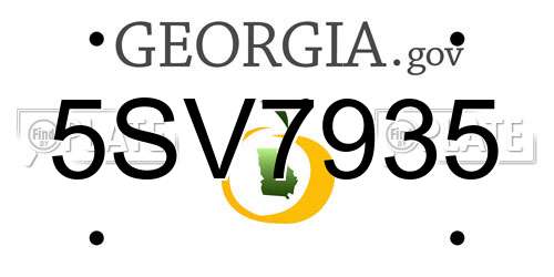 5SV7935 Georgia License Plate