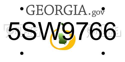 5SW9766 Georgia License Plate