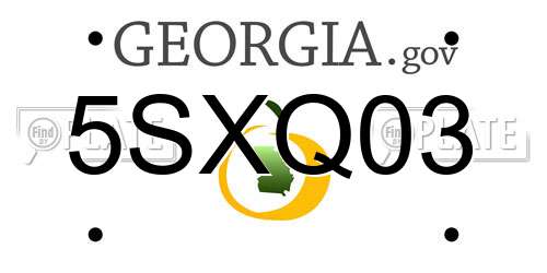 5SXQ03 Georgia License Plate