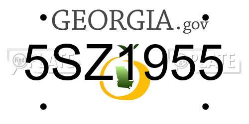 5SZ1955 Georgia License Plate