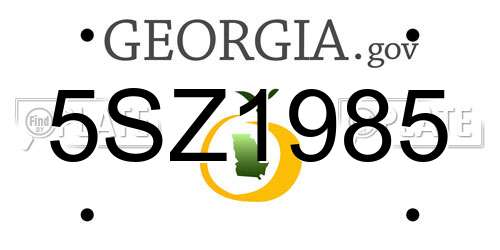 5SZ1985 Georgia License Plate