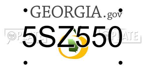 5SZ550 Georgia License Plate