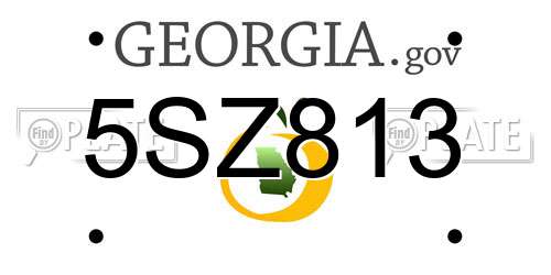 5SZ813 Georgia License Plate