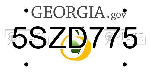 5SZD775 Georgia License Plate