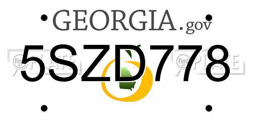 5SZD778 Georgia License Plate