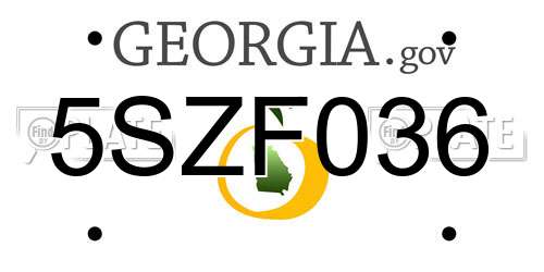 5SZF036 Georgia License Plate