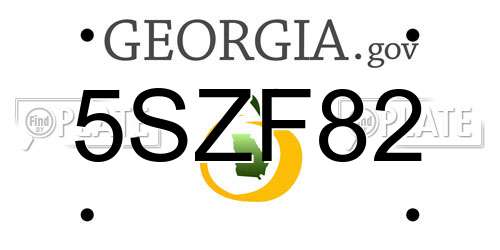 5SZF82 Georgia License Plate