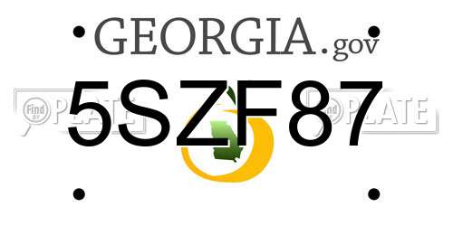 5SZF87 Georgia License Plate