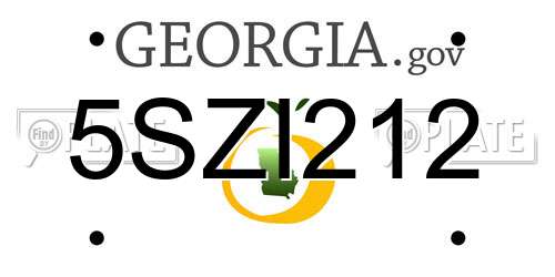 5SZI212 Georgia License Plate