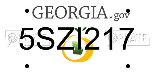 5SZI217 Georgia License Plate