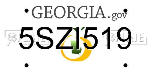 5SZI519 Georgia License Plate
