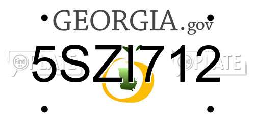 5SZI712 Georgia License Plate
