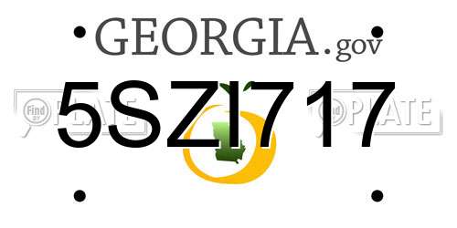 5SZI717 Georgia License Plate