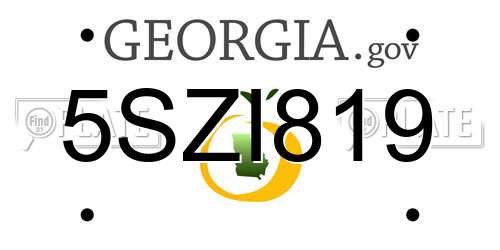 5SZI819 Georgia License Plate
