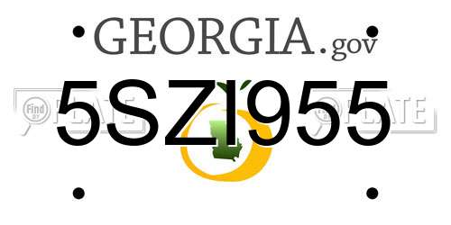 5SZI955 Georgia License Plate