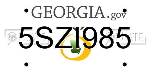 5SZI985 Georgia License Plate
