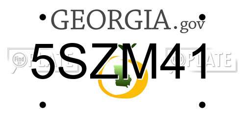 5SZM41 Georgia License Plate