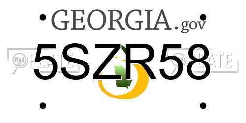 5SZR58 Georgia License Plate
