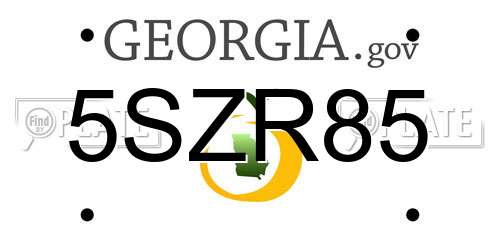 5SZR85 Georgia License Plate