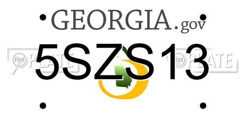 5SZS13 Georgia License Plate