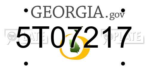 5T07217 Georgia License Plate