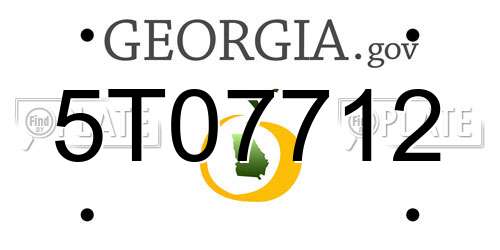 5T07712 Georgia License Plate