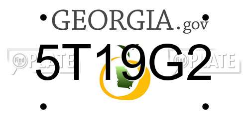 5T19G2 Georgia License Plate