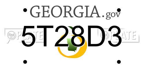 5T28D3 Georgia License Plate