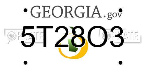 5T28O3 Georgia License Plate