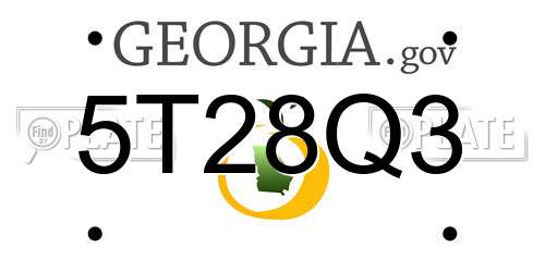 5T28Q3 Georgia License Plate