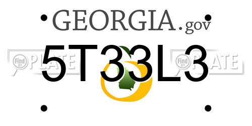 5T33L3 Georgia License Plate